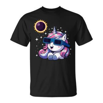 Solar Eclipse 2024 Unicorn Wearing Eclipse Glasses T-Shirt - Thegiftio UK