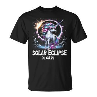 Solar Eclipse 2024 Unicorn Wearing Solar Eclipse Glasses T-Shirt - Seseable