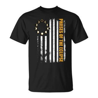 Solar Eclipse 2024 Usa Flag Phases Of The Solar Eclipse T-Shirt - Seseable
