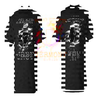 Solar Eclipse 2024 Vermont Usa State Totality Path Souvenir T-Shirt - Seseable