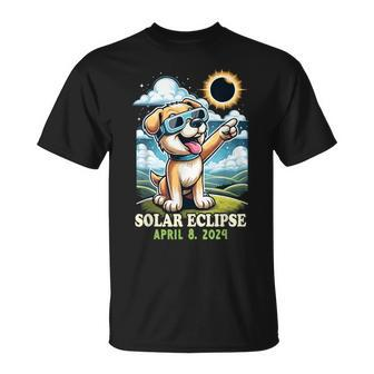 Solar Eclipse April 2024 Dog Wearing Solar Eclipse Glasses T-Shirt | Mazezy