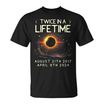 Solar Eclipse Astronomy Twice In Lifetime 2024 Solar Eclipse T-Shirt | Mazezy
