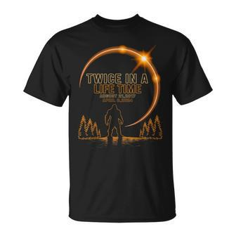 Solar Eclipse Bigfoot Twice In Lifetime 2024 Solar Eclipse T-Shirt | Mazezy