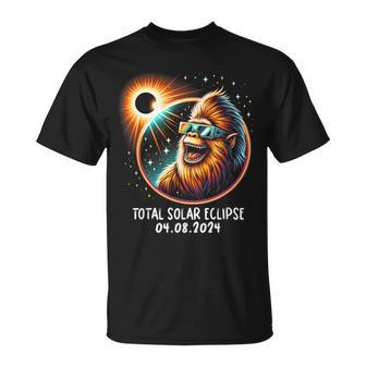 Solar Eclipse Bigfoot Wearing Glasses April 8 2024 T-Shirt - Seseable