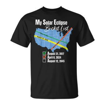 My Solar Eclipse Bucket List Total Eclipse April 2024 Sun T-Shirt - Seseable