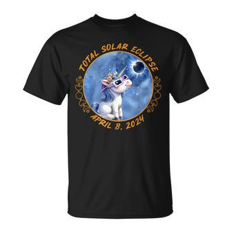 Solar Eclipse Girls Boys Unicorn Solar Eclipse 2024 T-Shirt | Mazezy