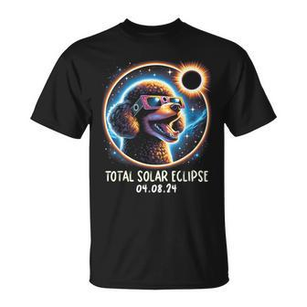 Solar Eclipse Poodle Wearing Glasses Pet April 8 2024 T-Shirt | Mazezy