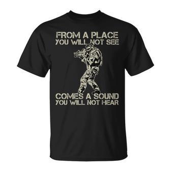 Soldiers Sniper Military Combat Men's T-Shirt - Monsterry