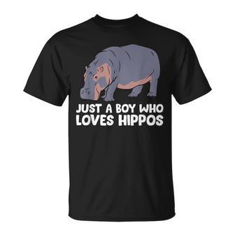 Sólo Un Niño Que Ama A Los Hipopótamos Camiseta unisex - Regaloses