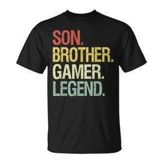 Son Brother Gamer Legend Gaming For Nage Boys T-Shirt - Monsterry