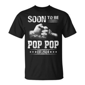 Soon To Be Pop Pop Est2024 Fathers Day New Dad T-Shirt - Monsterry UK
