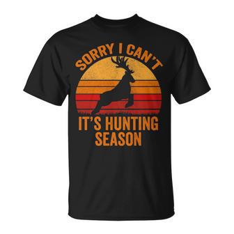 Sorry I Can't It Hunting Season Deer Bow Hunter T-Shirt | Mazezy