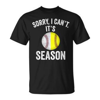 Sorry I Cant Its Season Baseball Life Softball Life Women T-Shirt | Mazezy UK
