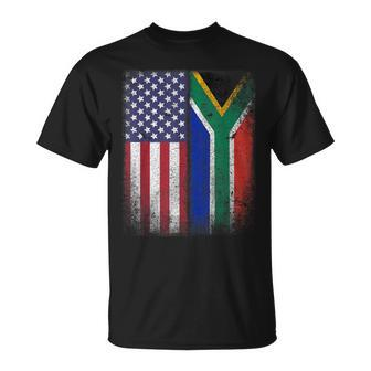 South African American Flag South Africa Usa America T-Shirt - Monsterry AU