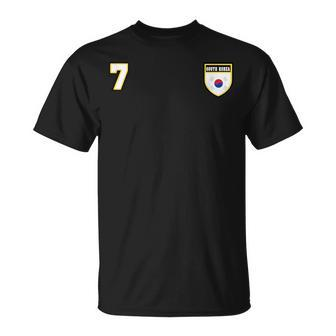 South Korea Number 7 Soccer Flag Football Seven Korean T-Shirt - Monsterry