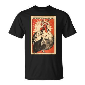 Soviet Ussr Vintage Death To Capitalism Poster T-Shirt - Thegiftio UK