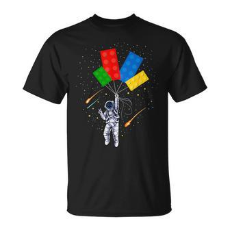 Space Astronaut Master Builder Building Blocks Bricks T-Shirt - Seseable