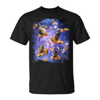 Space Capybara On Pizza Taco Galaxy Capybaras  T-Shirt - Seseable