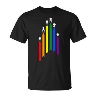 Spaceship Lgbt Flag Gay Pride Month Transgender Rainbow T-Shirt - Monsterry UK