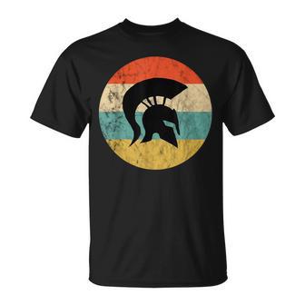 Sparta Soldier Retro Vintage Sunset Spartan Gladiator Helmet T-Shirt - Monsterry