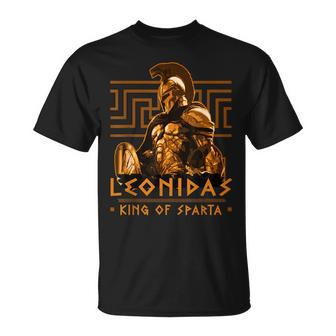 Spartans Leonidas King Of Sparta Spartan With Helmet T-Shirt - Thegiftio UK