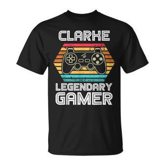 Special Clarke Legendary Video Gamer Custom Name T-Shirt - Seseable