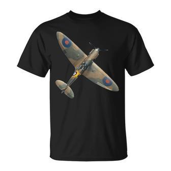 Spitfire Aeroplane Fighter Aircraft Ww2 War Plane Lover Fan T-Shirt - Thegiftio UK