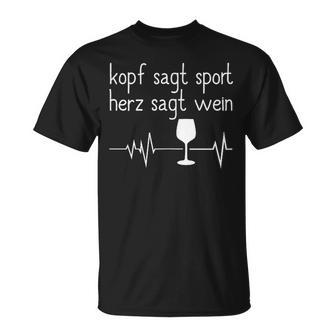 Sport Ist Mord Wein Liebe Sauf Ironie T-Shirt - Seseable