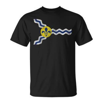 St Louis Flag State Of Missouri Fleur De Lis T-Shirt - Monsterry