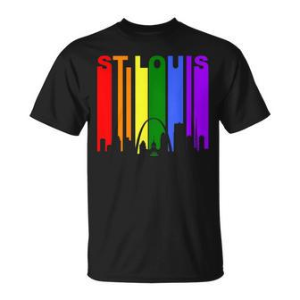 St Louis Missouri Lgbtq Gay Pride Rainbow Skyline T-Shirt - Monsterry CA