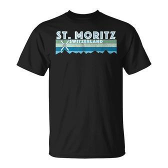 St Moritz Ski Illustration Retro Vintage St Moritz T-Shirt - Seseable