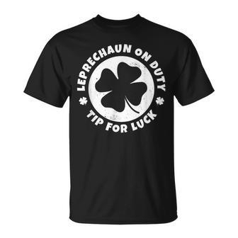 St Patrick's Day Bartender Waitress Tip For Luck T-Shirt - Monsterry CA