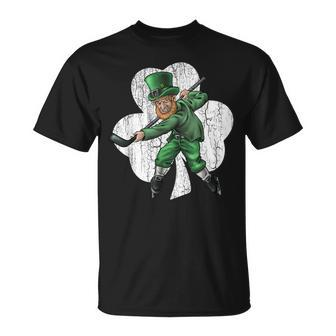 St Patrick's Day Hockey Hockey Player Leprechaun T-Shirt - Monsterry DE