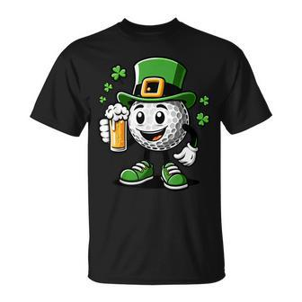 St Patrick's Day Irish Golf Ball Beer Golfing Golfer T-Shirt - Monsterry