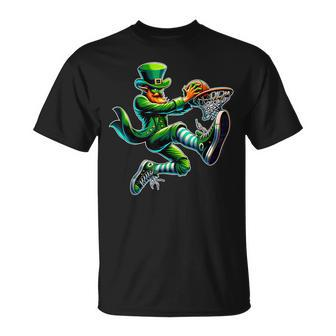 St Patrick's Day Irish Leprechaun Basketball Player T-Shirt - Monsterry