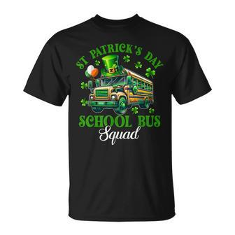 St Patrick's Day School Bus Squad Clovers School Bus Driver T-Shirt - Monsterry