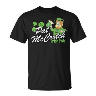 St Patty's Day Pat Mccrotch Irish Pub Lucky Clover T-Shirt - Seseable
