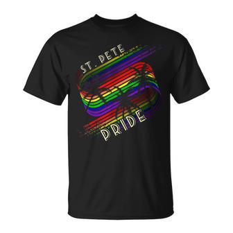 St Pete Pride Gay Pride Lgbtq Rainbow Palm Trees T-Shirt - Monsterry