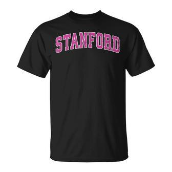 Stanford California Ca Vintage Sports Pink T-Shirt - Monsterry
