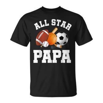 All Star Papa Dad Of The Birthday Boy Sports Daddy T-Shirt - Monsterry