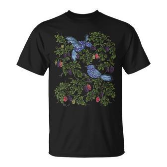 Starling Birds & Berries Vintage Ukrainian Vyshyvanka T-Shirt - Monsterry CA