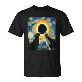 Starry Night Cat Van Gogh Total Solar Eclipse April 08 2024 T-Shirt - Monsterry AU