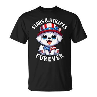 Stars & Stripes Furever Cute American Dog T-Shirt - Monsterry DE