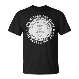 State High Point New Mexico Wheeler Peak Hiking T-Shirt - Monsterry