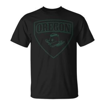 State Of Oregon Heroic Emblem Yellow Knockout T-Shirt | Mazezy UK