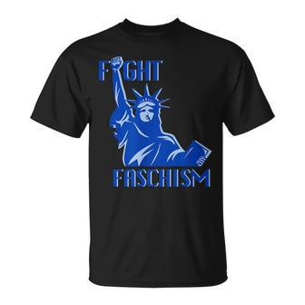 Statue Of Liberty Fight Fascism Resist Anti Trump T-Shirt - Monsterry UK
