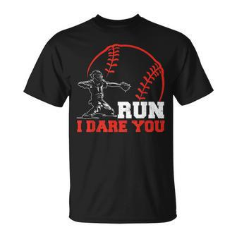 Steal I Dare You Baseball Catcher Youth Baseball Player T-Shirt - Thegiftio UK