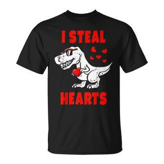 I Steal Hearts Dinosaur Valentines Day For Baby Boys Toddler T-Shirt - Thegiftio UK