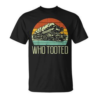 Steam Train Who Tooted Retro Locomotive Boys Kid Toddler T-Shirt - Monsterry