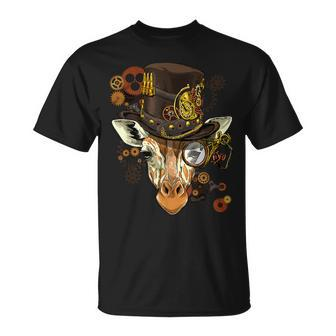 Steampunk Gear Giraffe Mechanical Animal Giraffe Lover T-Shirt - Monsterry DE